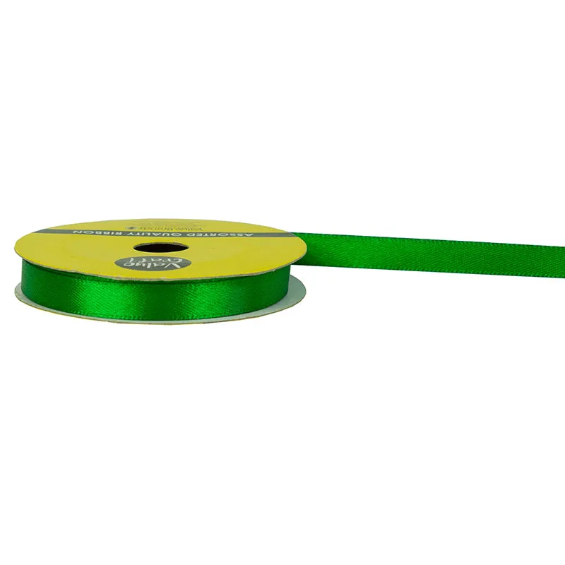 10mm Green Polyester Satin Ribbon 10m