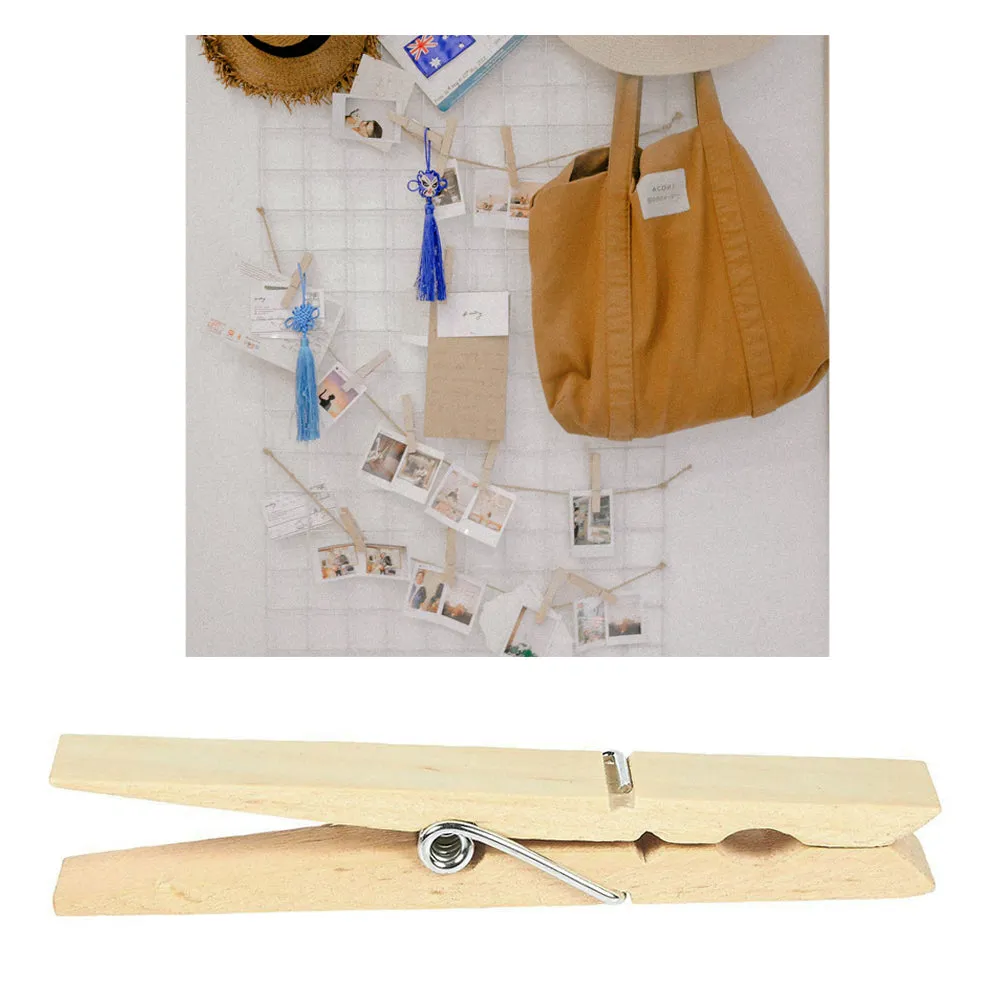 40 PCS Wood Clothespins With Spring 2 7/8" Large Heavy Duty Clothes Pins Crafts