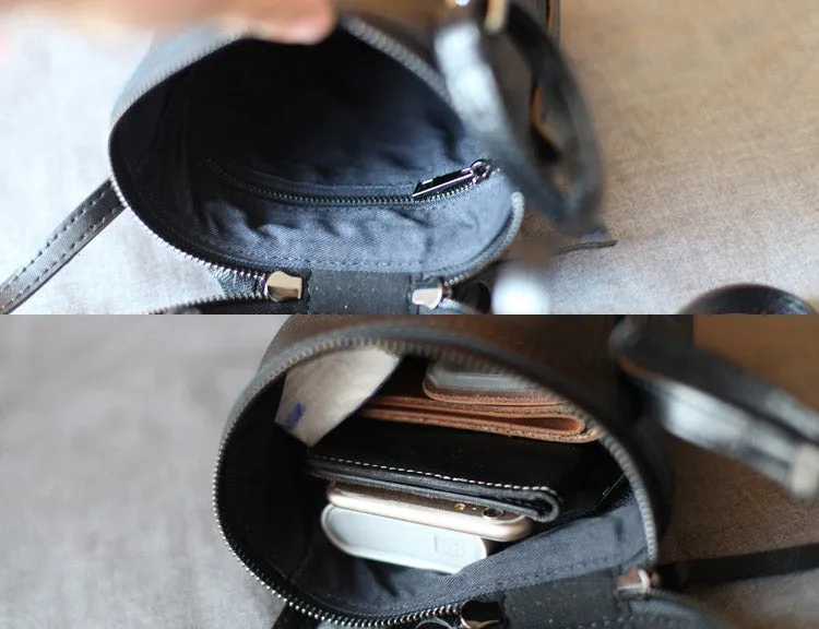 Black Leather Bucket Bag Womens Handbags Crossbody Bags for Women