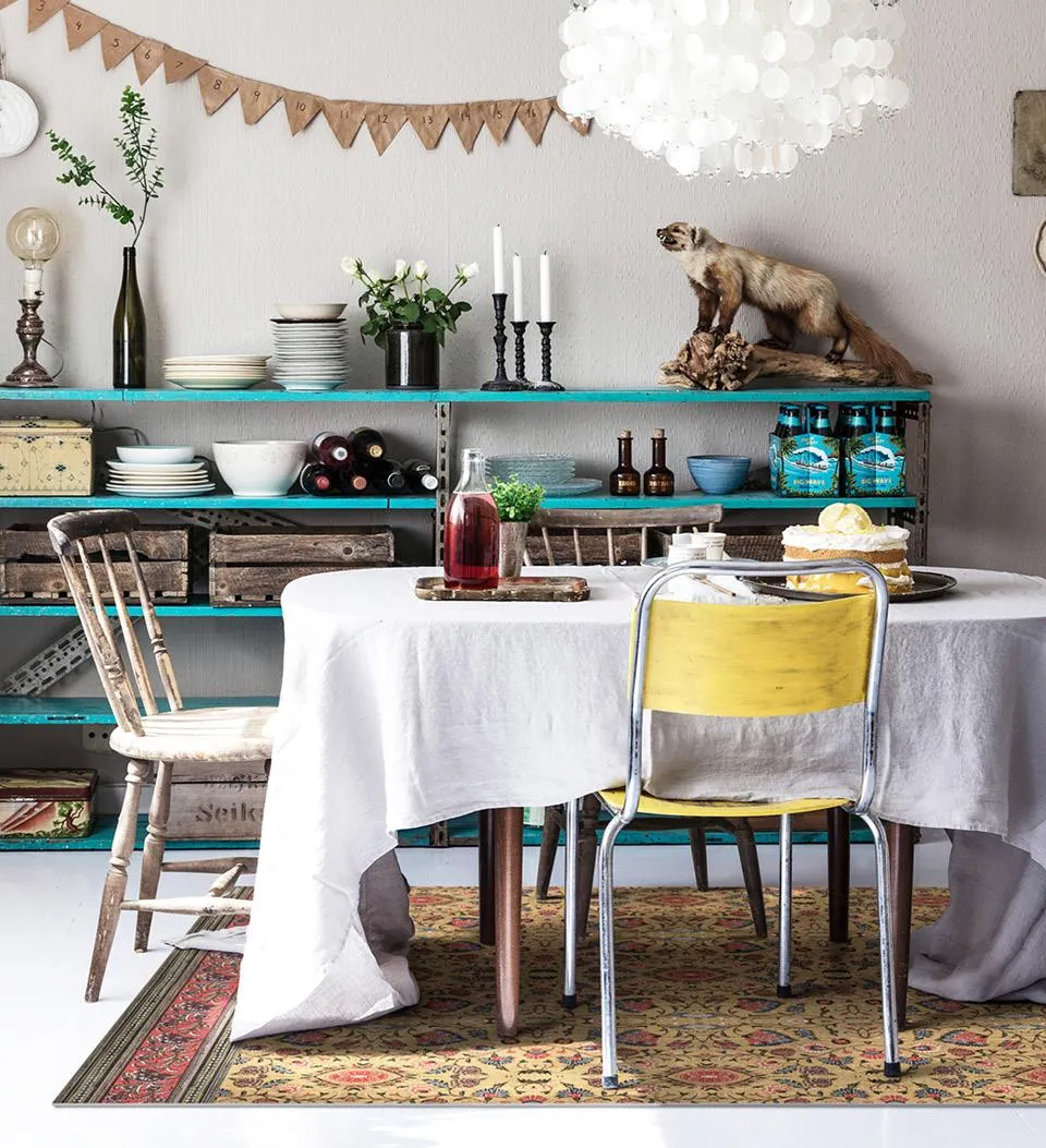 Bohemian Garden Gold Vinyl Rug