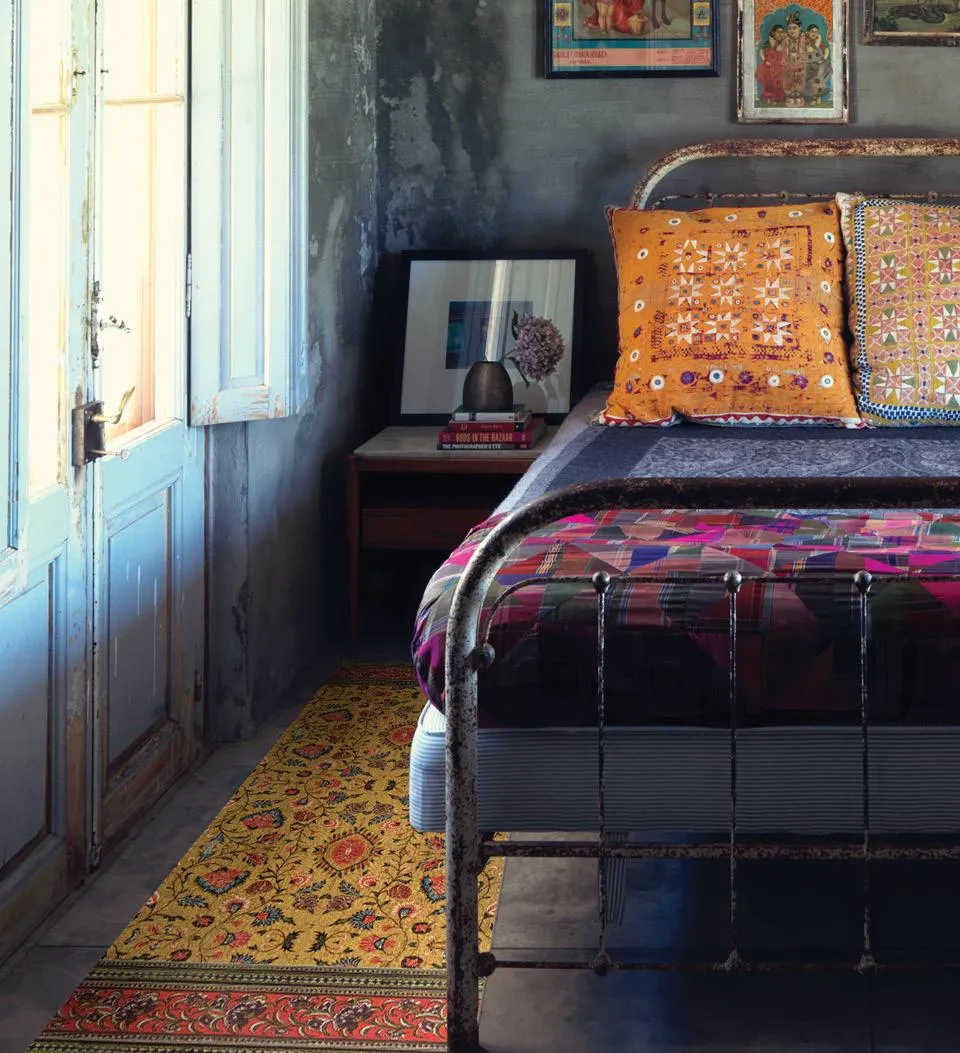 Bohemian Garden Gold Vinyl Rug