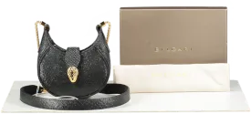 BVLGARI Black Micro Metallic Leather Serpenti Ellipse Cross-body Bag BNIB