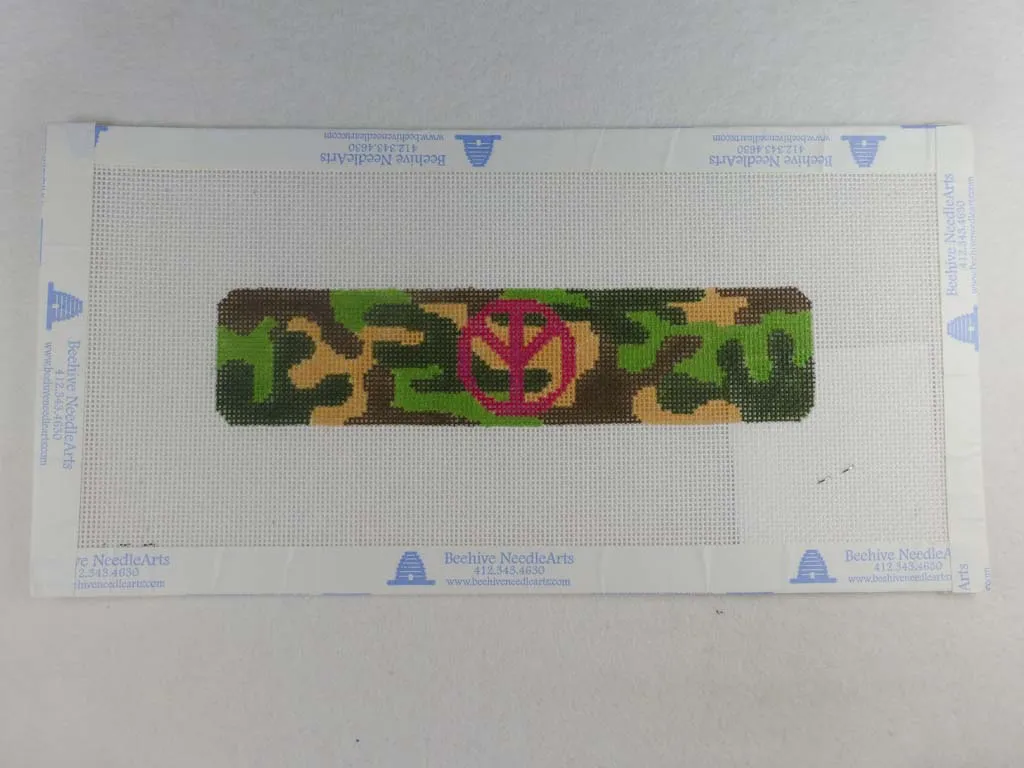 Clara Wells Needlepoint CLC168 Camo Peace Cuff