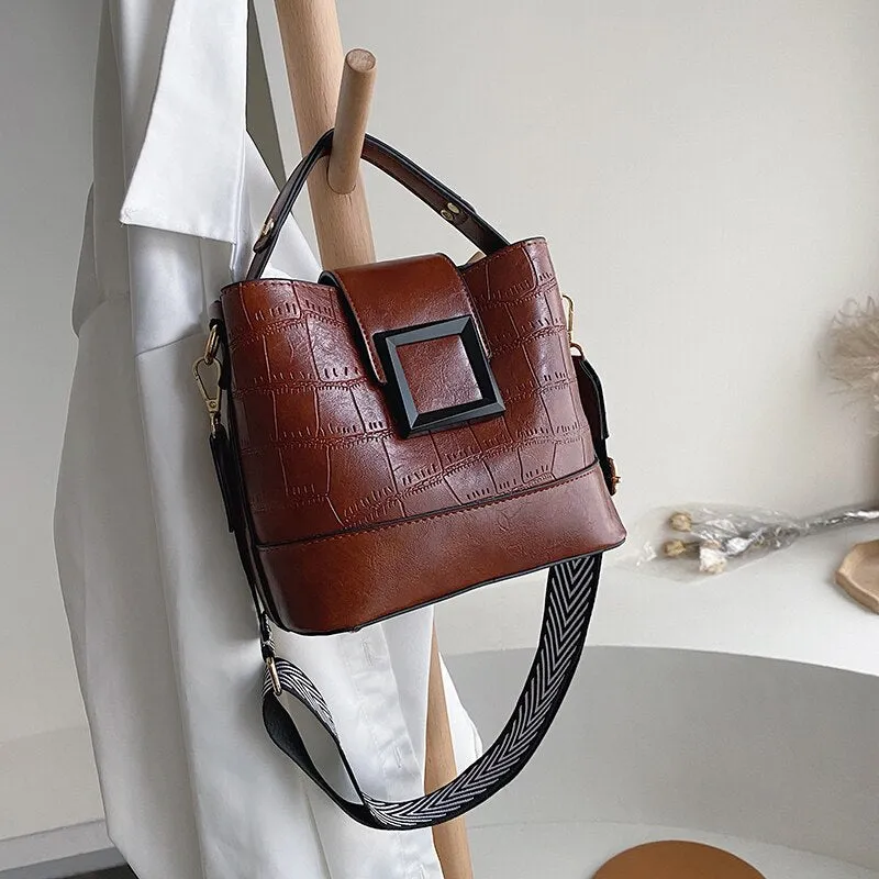 Crocodile Crossbody Bag For Women Shoulder Bag Brand Designer Women Bags Luxury PU Leather Bag Bucket Bag Handbag
