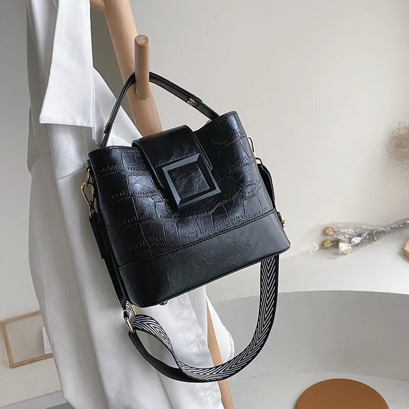 Crocodile Crossbody Bag For Women Shoulder Bag Brand Designer Women Bags Luxury PU Leather Bag Bucket Bag Handbag