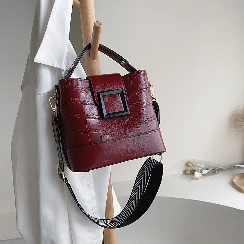 Crocodile Crossbody Bag For Women Shoulder Bag Brand Designer Women Bags Luxury PU Leather Bag Bucket Bag Handbag