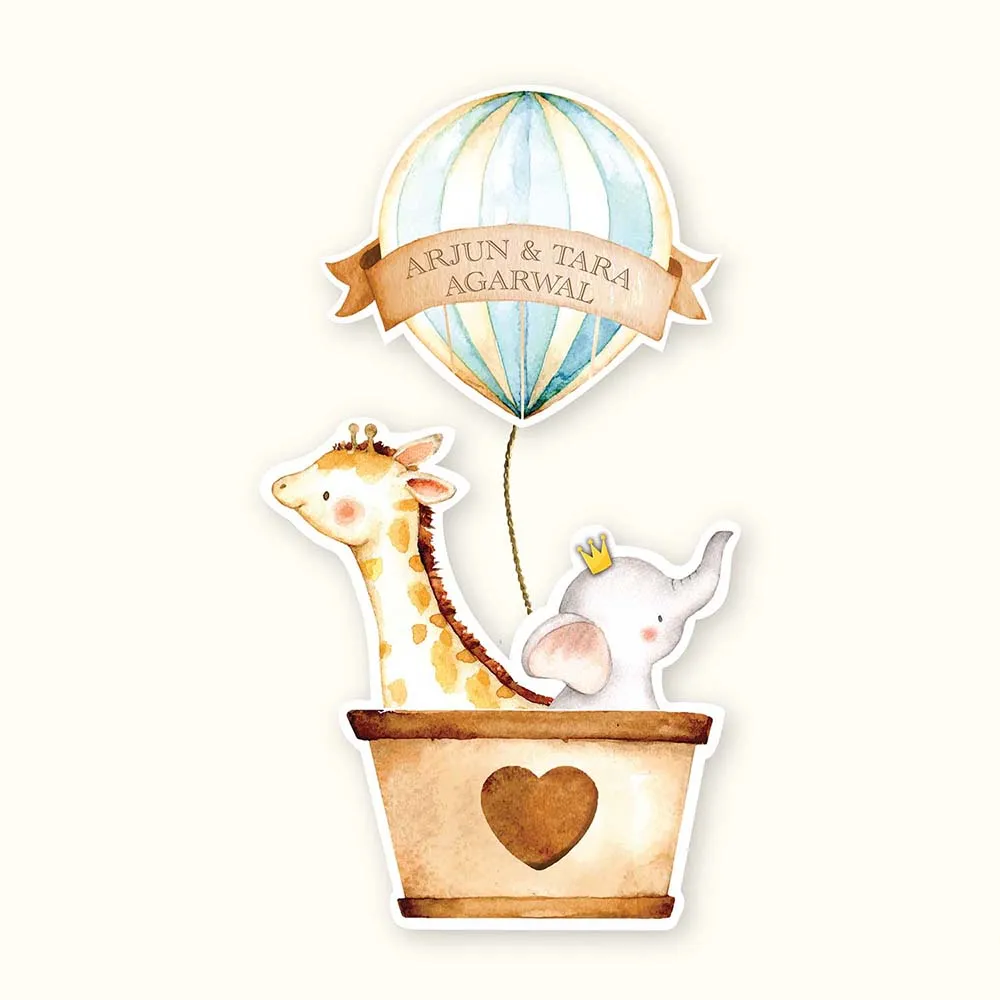 Hanging Tags Set of 25 - Sibling Hot Air Balloon