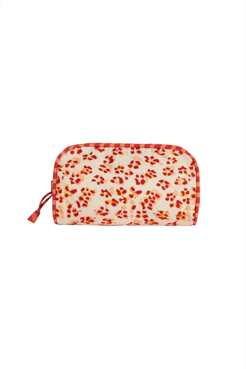 Large Goretta Pencil Bag in Red Leopard