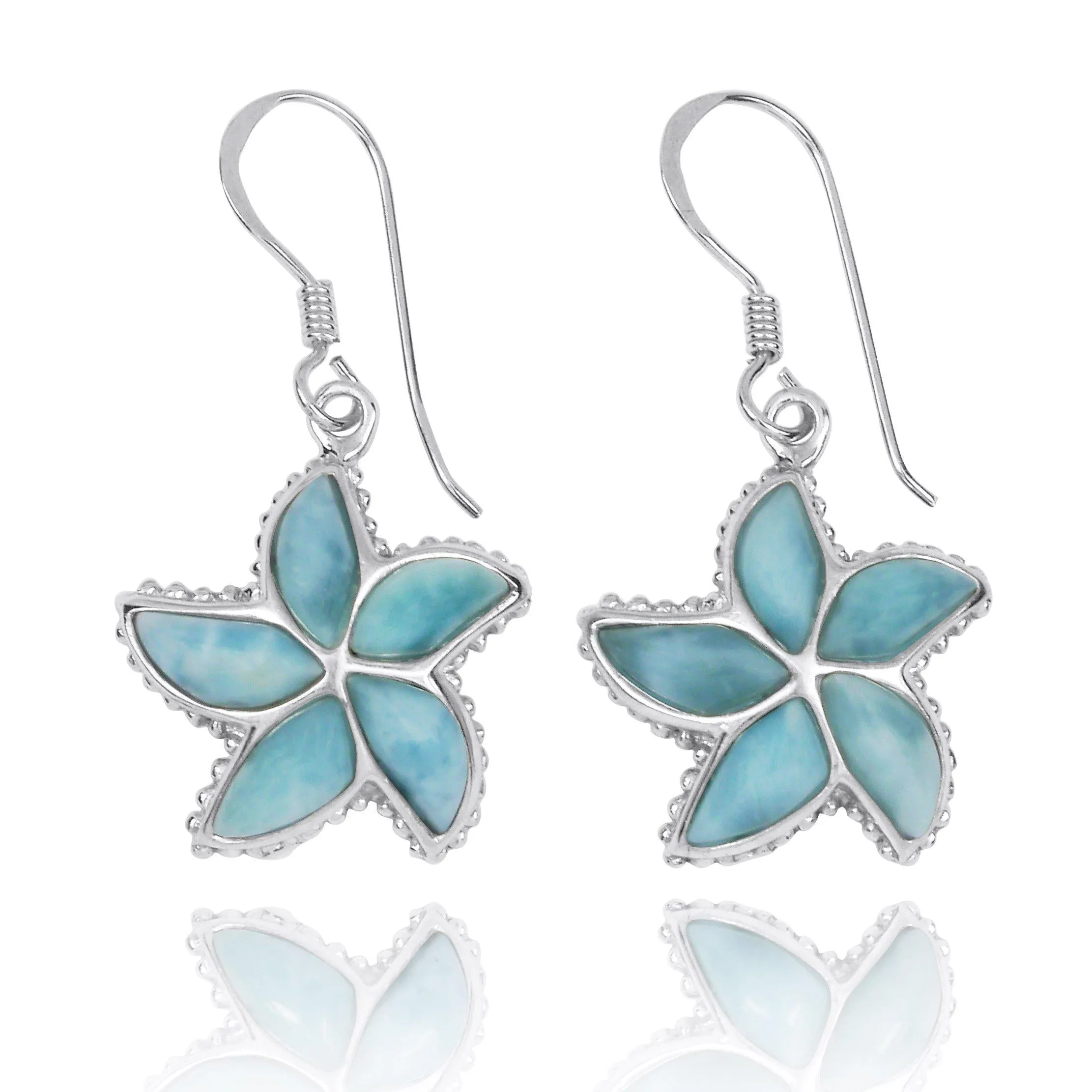 Larimar Starfish French Wire Earrings
