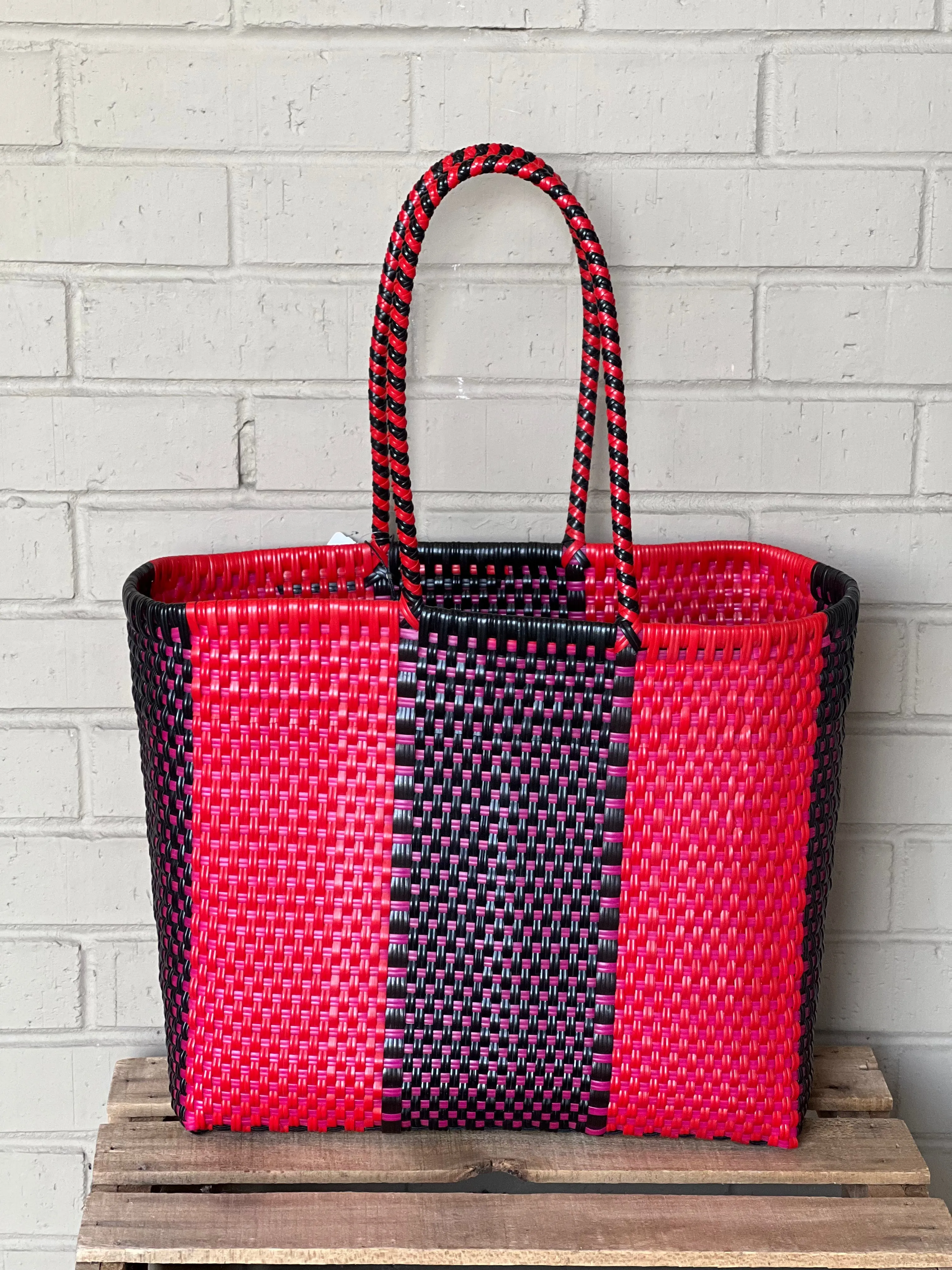 Maria Victoria Red and Black Womens Tote