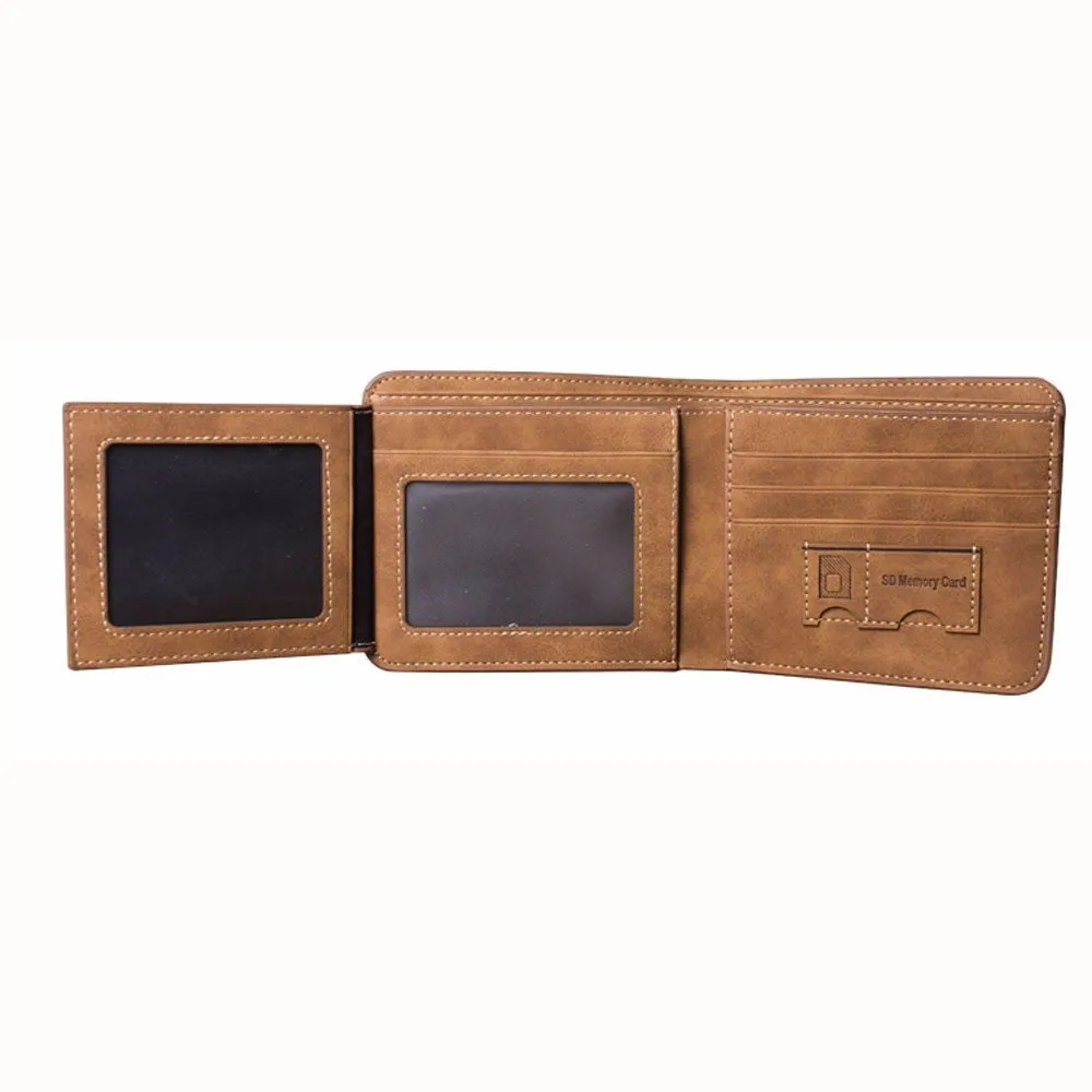 Men's Trifold Suede Design Leather Wallet (Hengsheng Brown)