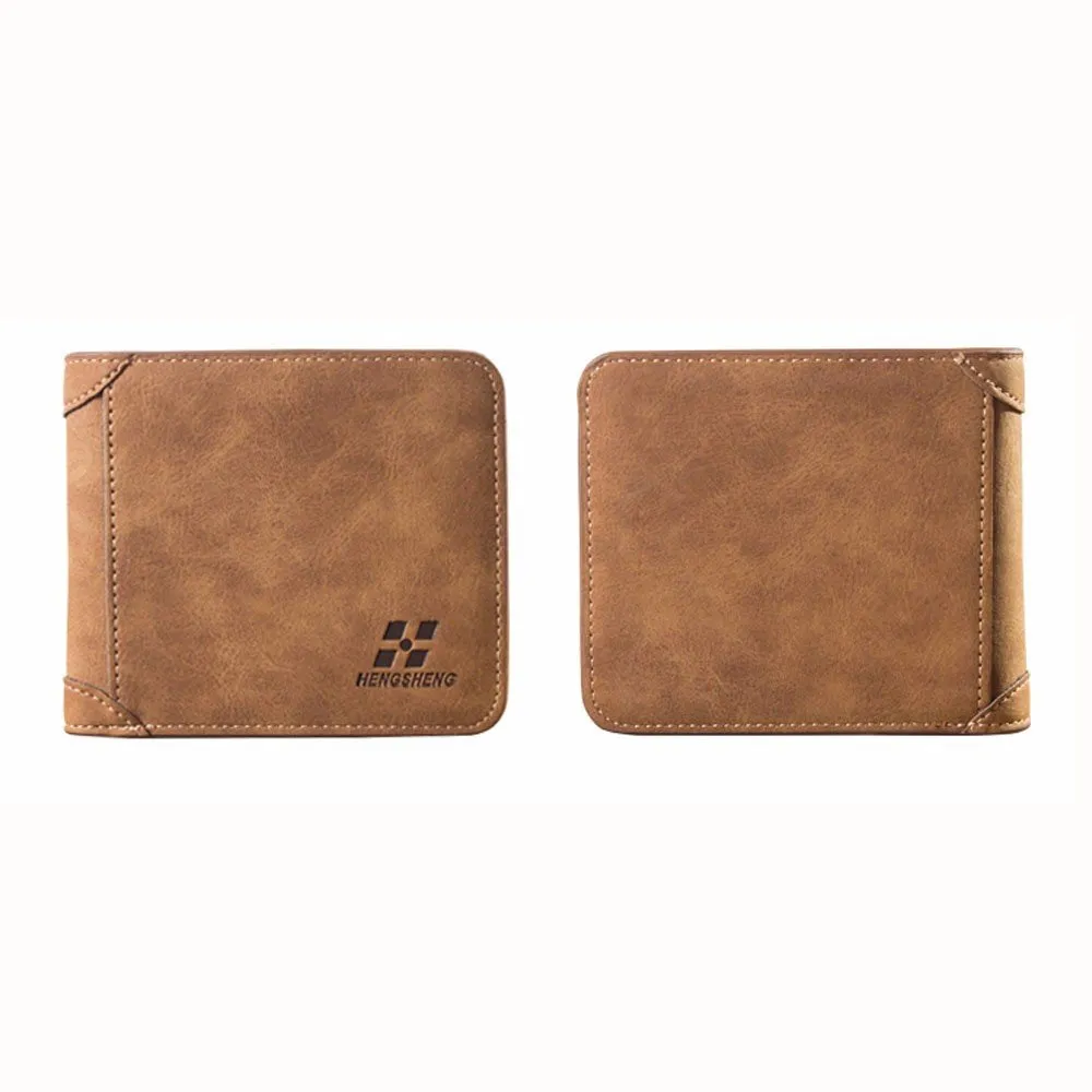 Men's Trifold Suede Design Leather Wallet (Hengsheng Brown)
