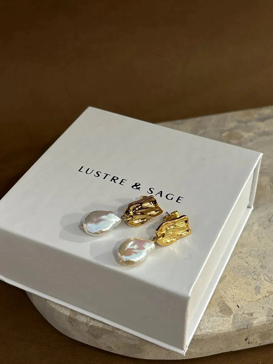 Messina Pearl 18K Gold Plated Earrings