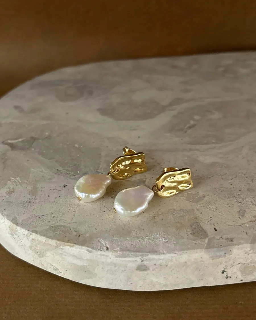 Messina Pearl 18K Gold Plated Earrings