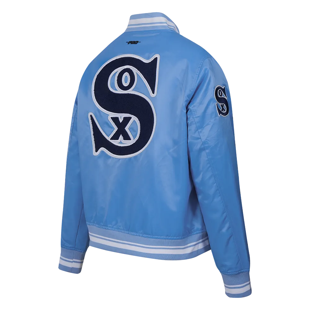 MLB CHICAGO WHITE SOX RETRO CLASSIC WOMEN'S SATIN JACKET (UNIVERSITY BLUE/WHITE)