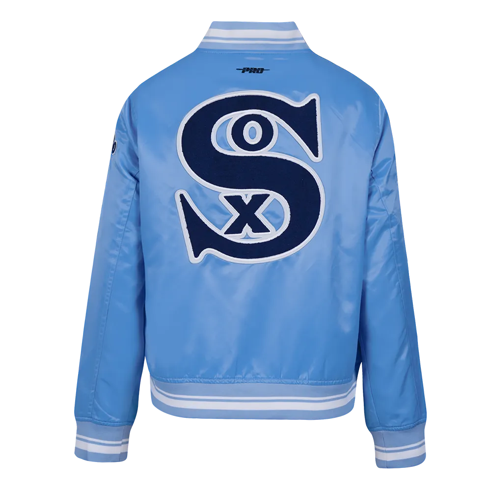 MLB CHICAGO WHITE SOX RETRO CLASSIC WOMEN'S SATIN JACKET (UNIVERSITY BLUE/WHITE)