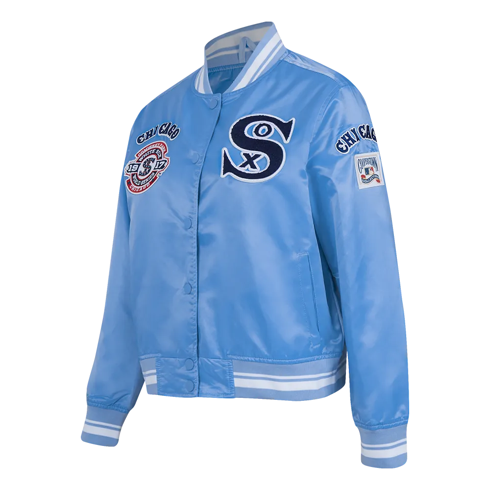 MLB CHICAGO WHITE SOX RETRO CLASSIC WOMEN'S SATIN JACKET (UNIVERSITY BLUE/WHITE)