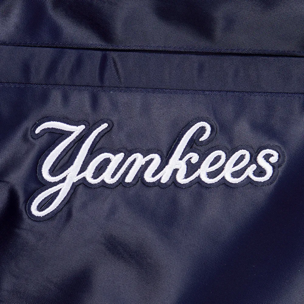MLB NEW YORK YANKEES SUGAR SKULL WOMEN'S SATIN JACKET (MIDNIGHT NAVY)