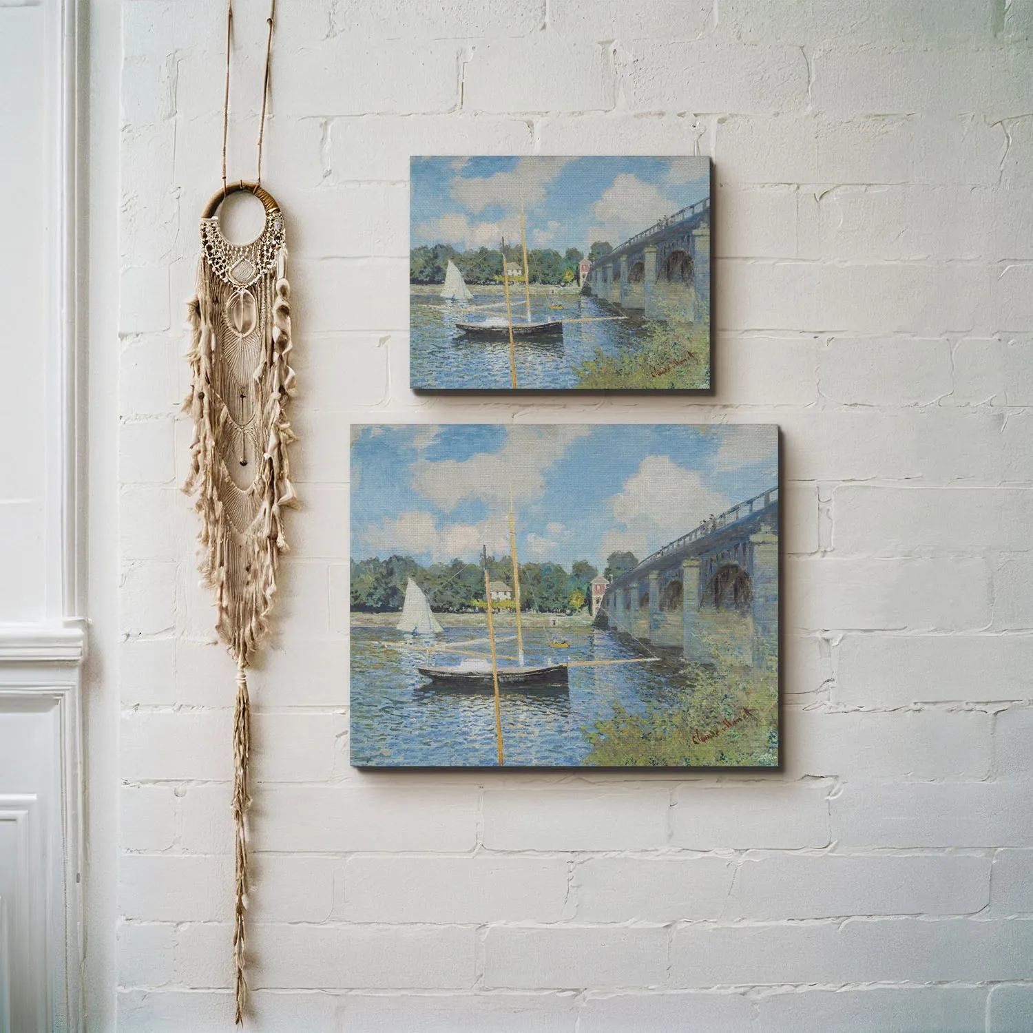 Monet Wall Art The Bridge Canvas Print, Sailboat Wall Art, Cavas Prints Wall Art, Fine Art, Living Room Wall Art, Ready To Hang for Living Room Home Wall Decor, C2418
