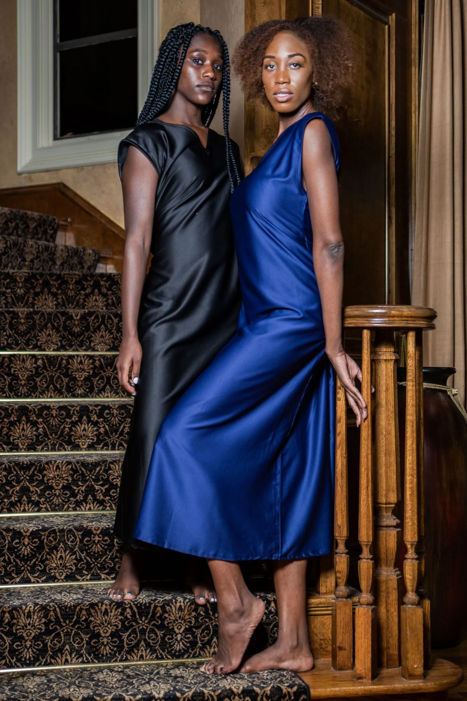 Monroe Black Satin Slip