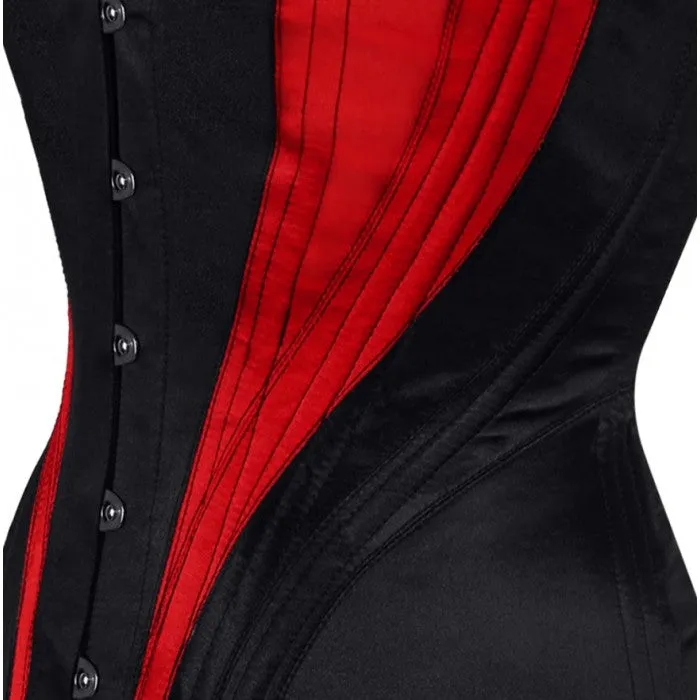 Nelly Satin Overbust Black/Red Corset