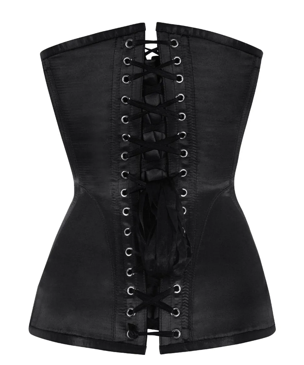 Nelly Satin Overbust Black/Red Corset