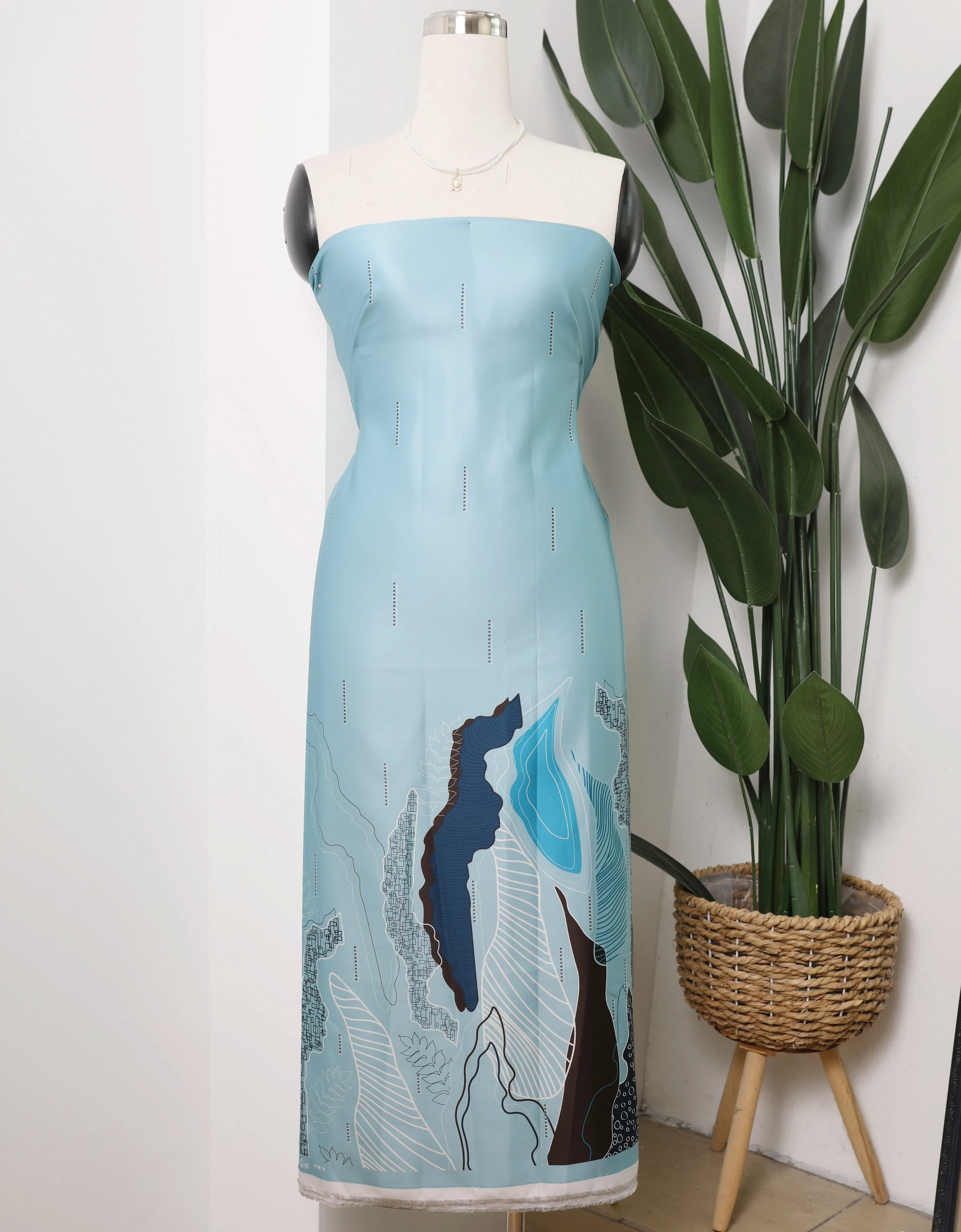 Orked Batik Satin 45" (Aqua Mint)