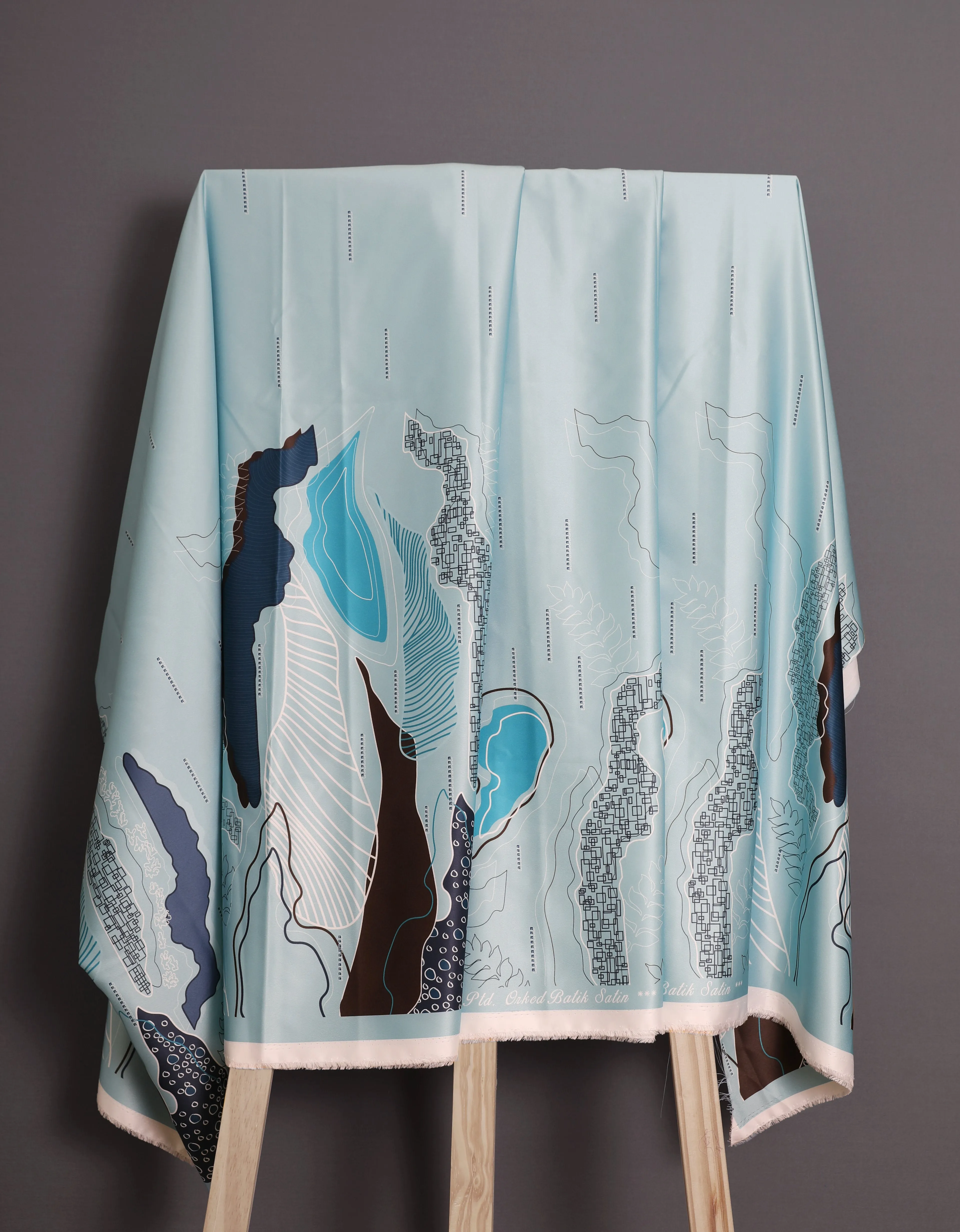 Orked Batik Satin 45" (Aqua Mint)