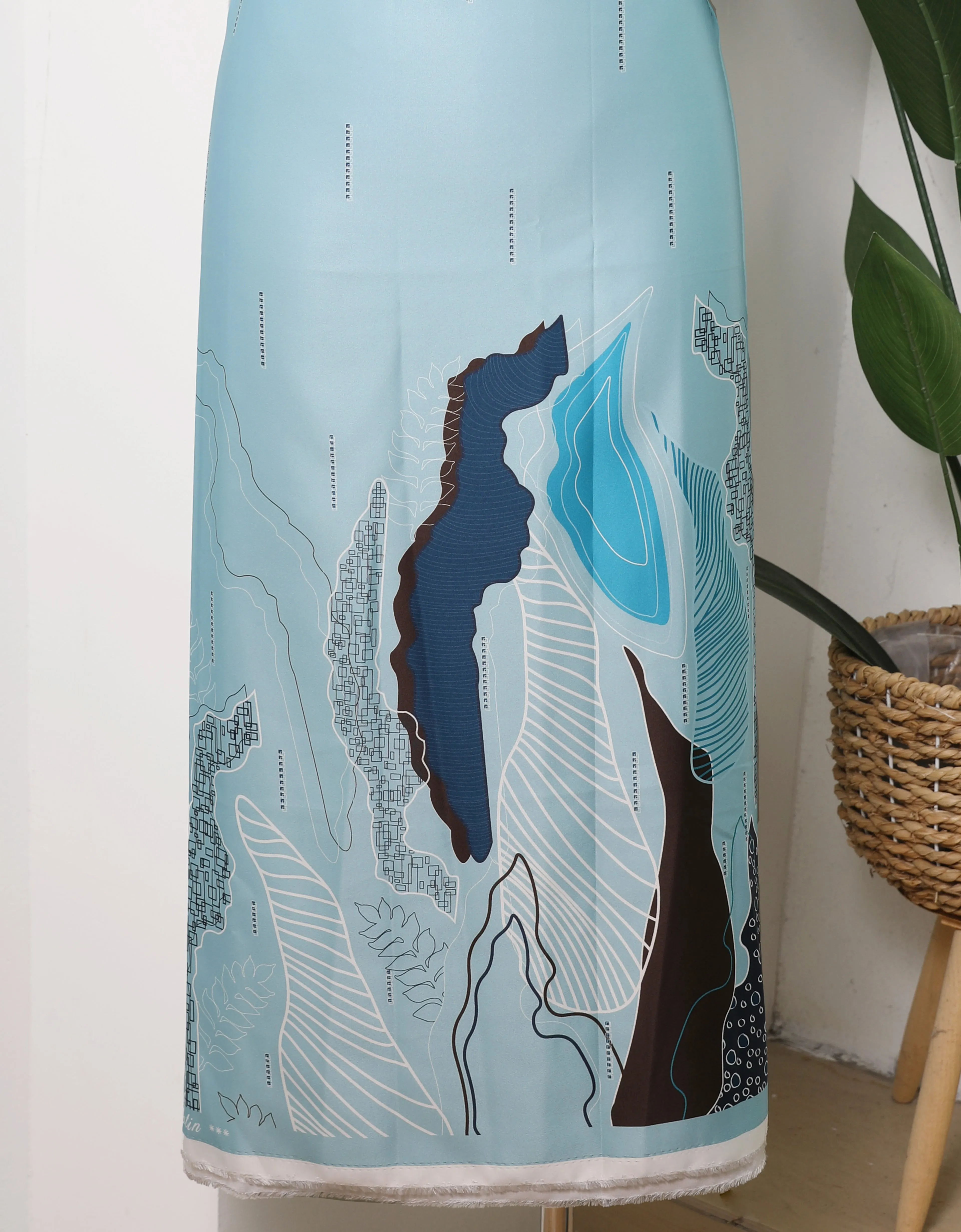 Orked Batik Satin 45" (Aqua Mint)