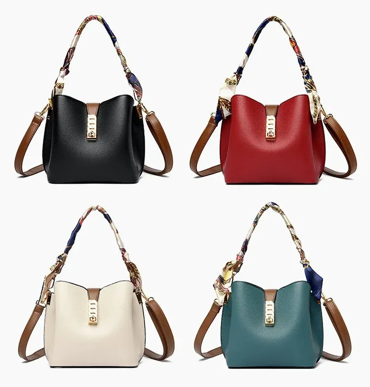 PU Leather Women Bucket Shoulder Bags