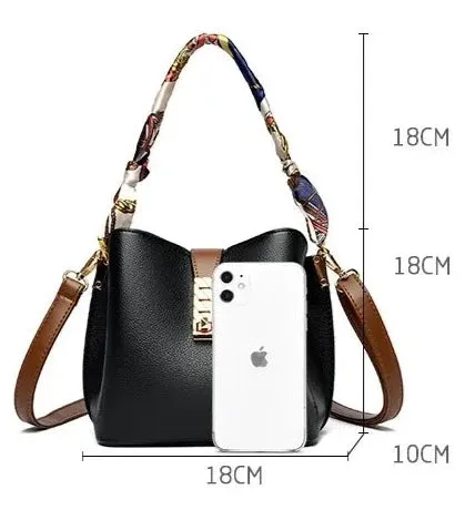 PU Leather Women Bucket Shoulder Bags