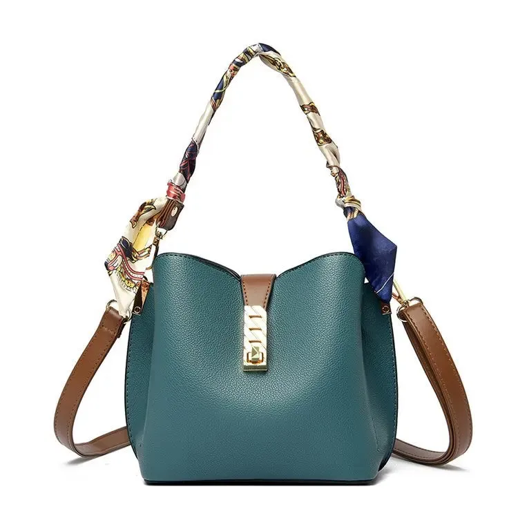PU Leather Women Bucket Shoulder Bags
