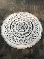 Round Beach Towel - 220 - Black and White