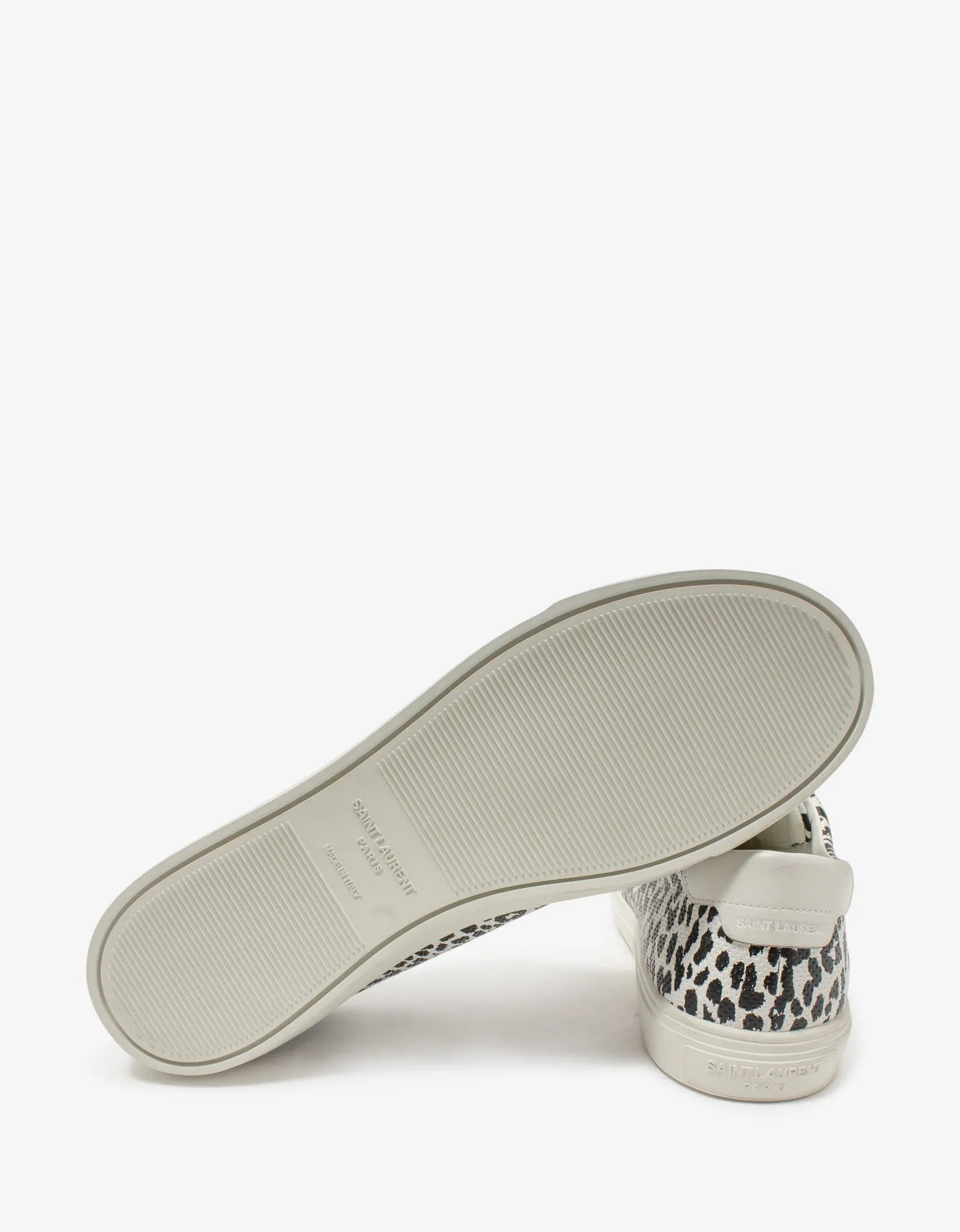 Saint Laurent Andy Babycat Print Leather Trainers