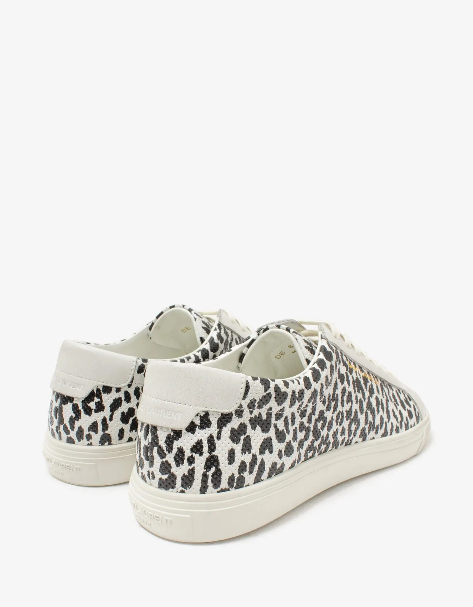 Saint Laurent Andy Babycat Print Leather Trainers