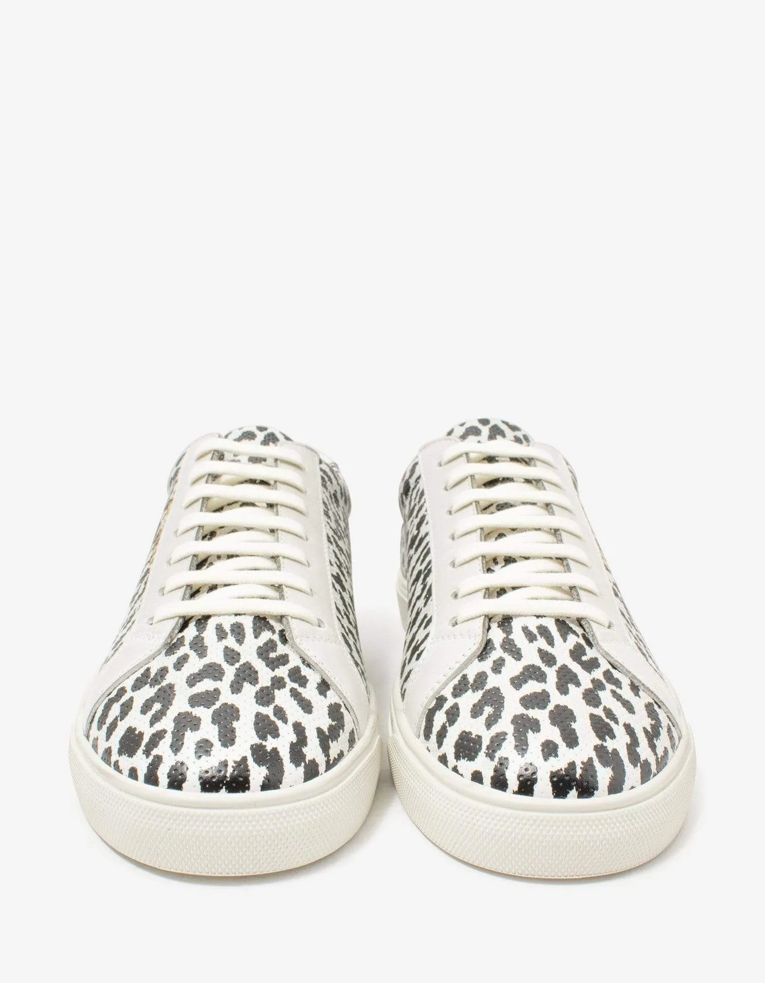Saint Laurent Andy Babycat Print Leather Trainers