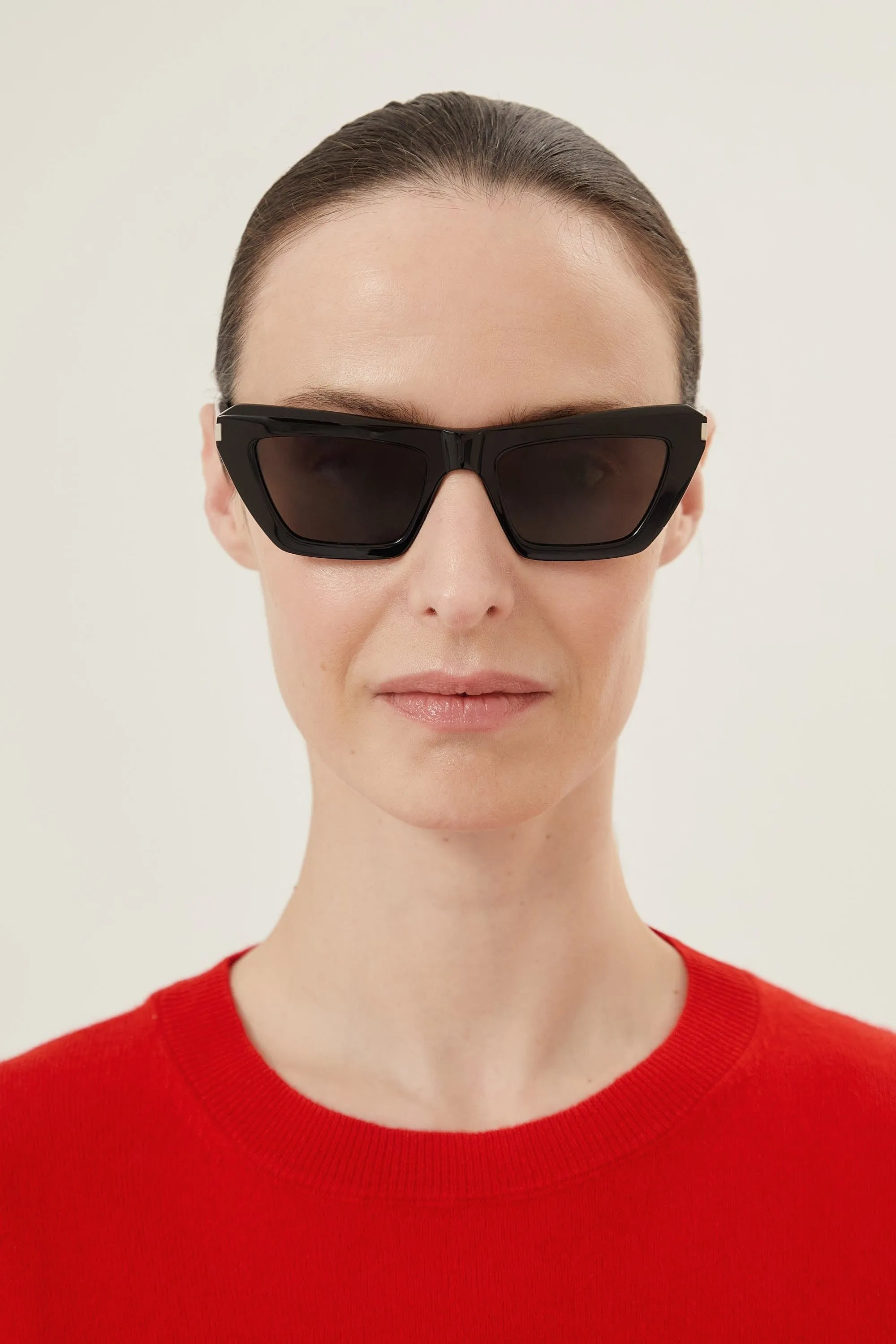 Saint Laurent narrow black cat eye sunglasses