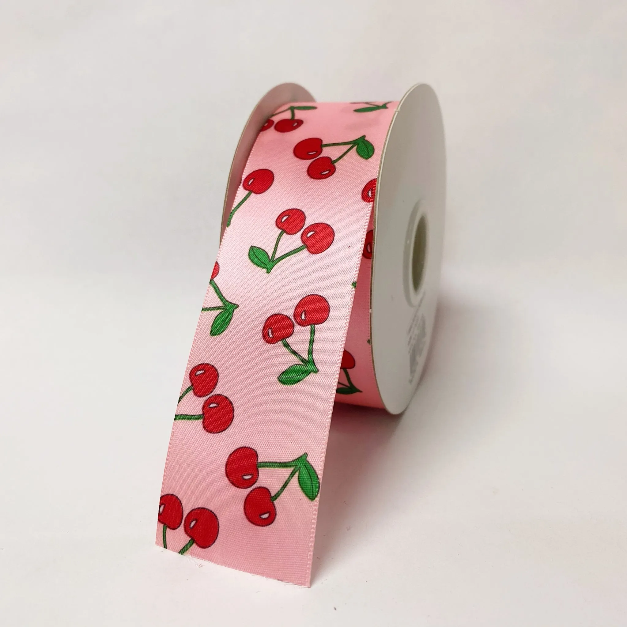 Satin Ribbon Cherry Design - ( W: 1-1/2 Inch | L: 25 Yards ) - 90150902