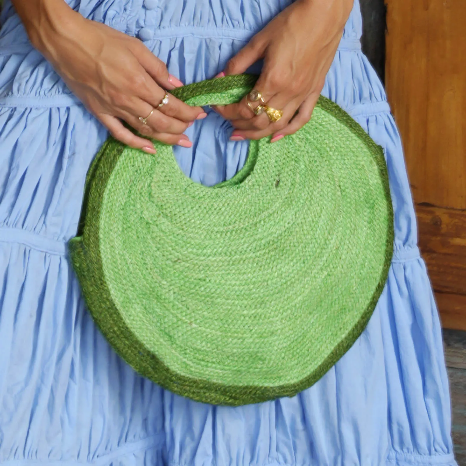 SOLO AVOCADO Jute Bag In Green