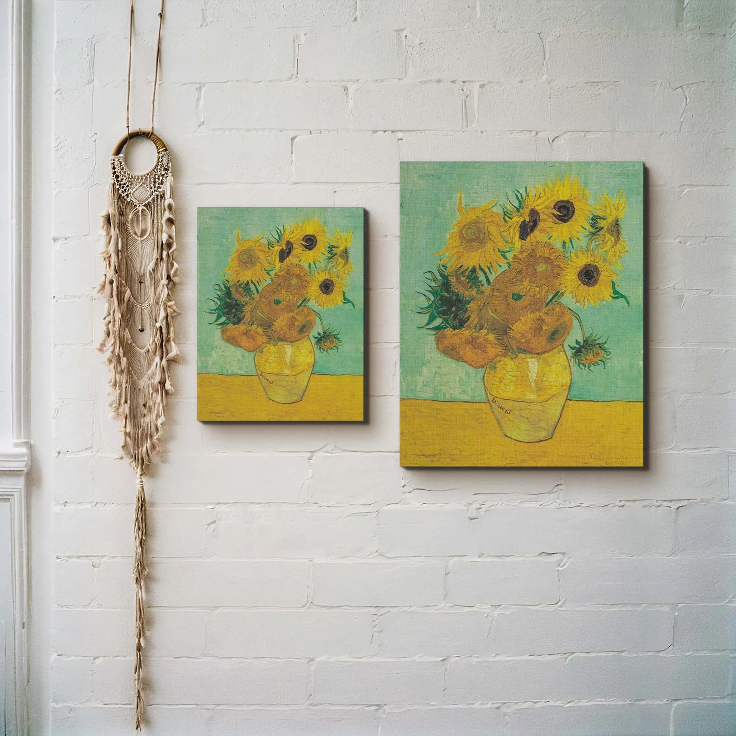 Van Gogh Canvas Wall Art, Twelve Sunflowers Canvas Print, sunflower canvas wall art, Van Gogh sunflowers, Ready To Hang for Living Room Home Wall Decor, C2435