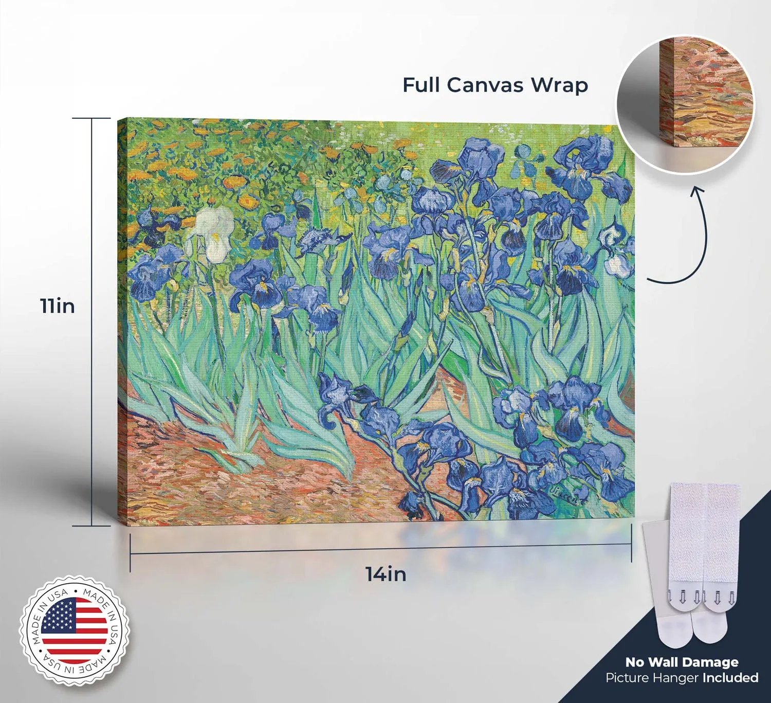 Van Gogh Wall Art, Irises Canvas Print, Van Gogh Print, Van Gogh Wall Art, Van Gogh Irises, Ready To Hang for Living Room Home Wall Decor, C2445