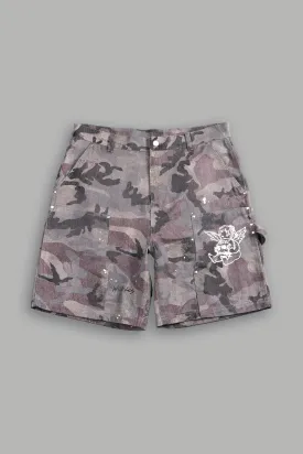 Wolf Rose Clark Utility Shorts in Blooming Woodland Camo