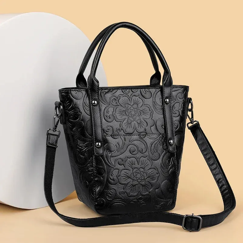 Women's Luxury Designer Retro Bucket Shoulder Handbag