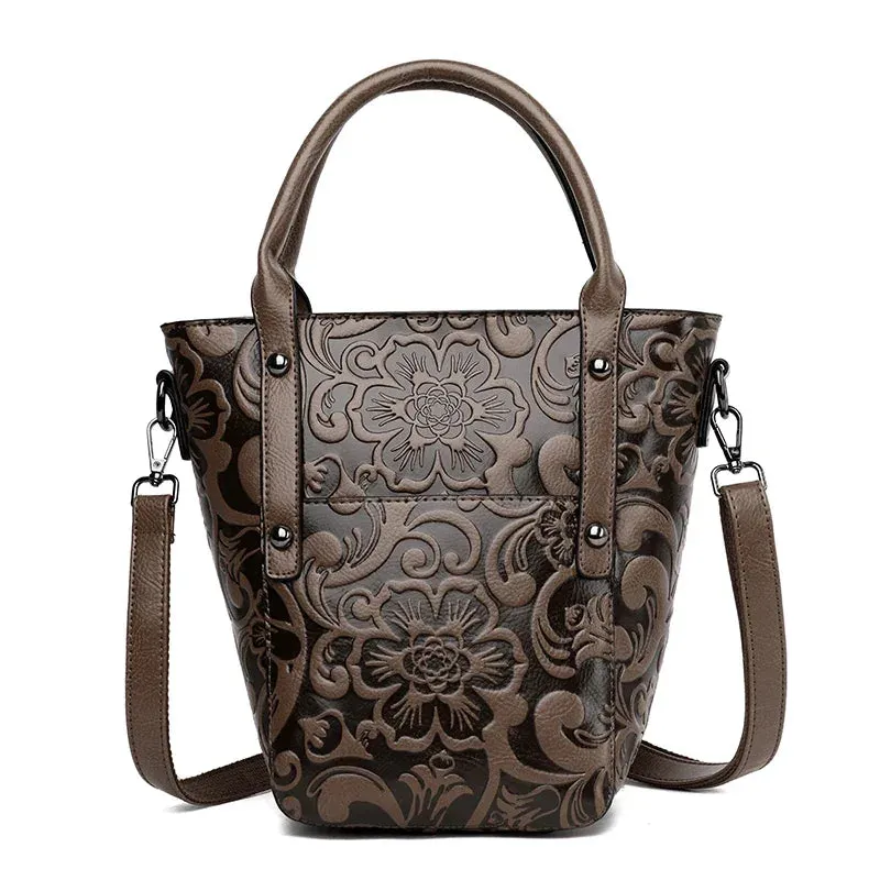 Women's Luxury Designer Retro Bucket Shoulder Handbag