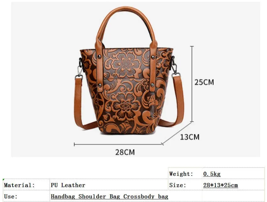 Women's Luxury Designer Retro Bucket Shoulder Handbag