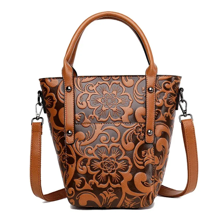 Women's Luxury Designer Retro Bucket Shoulder Handbag