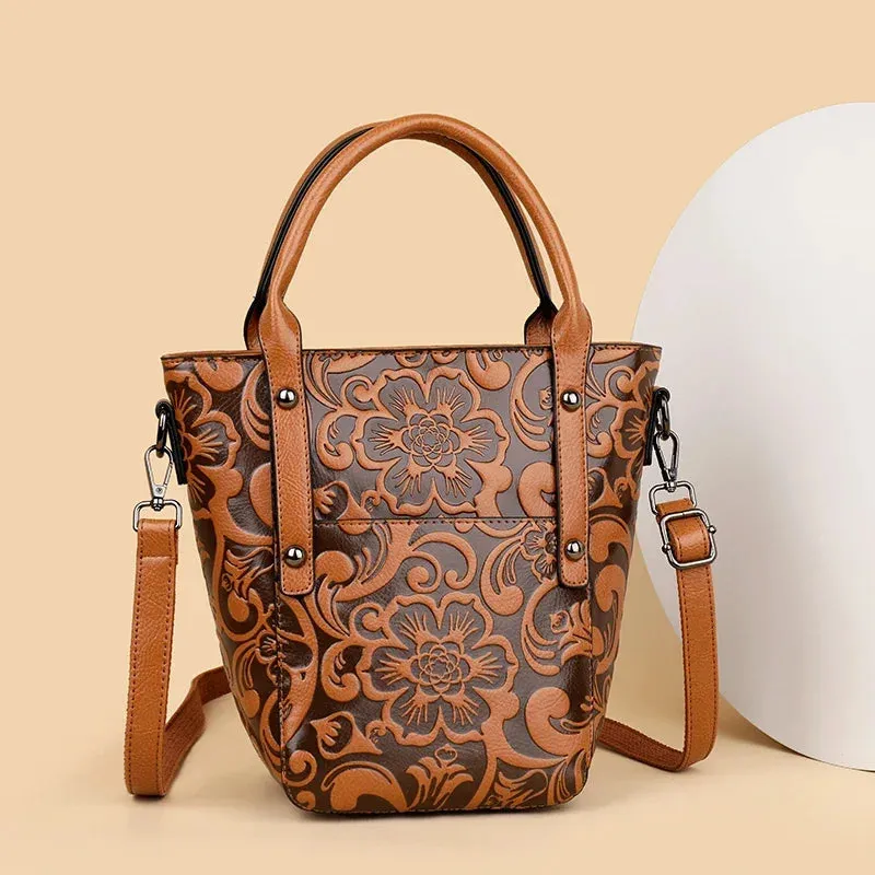 Women's Luxury Designer Retro Bucket Shoulder Handbag