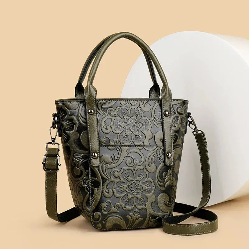 Women's Luxury Designer Retro Bucket Shoulder Handbag