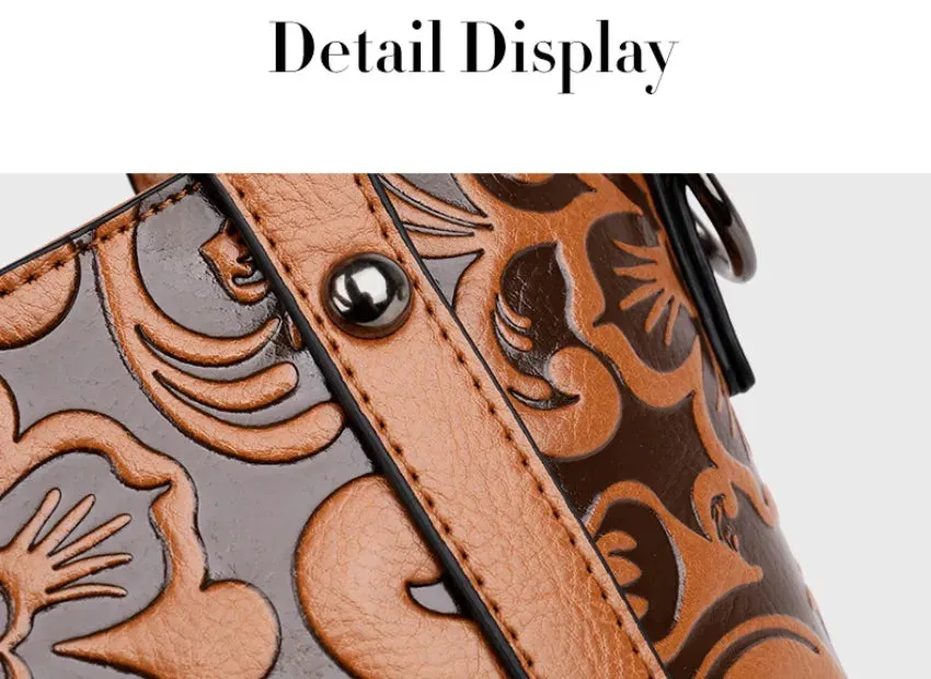 Women's Luxury Designer Retro Bucket Shoulder Handbag
