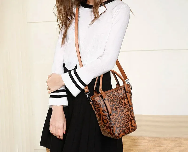 Women's Luxury Designer Retro Bucket Shoulder Handbag